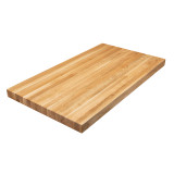 view of a solid White Oak Edge Grain butcher block slab, featuring the classic parallel strip pattern synonymous with professional-grade work surfaces. This heavy-duty construction offers superior resistance to wear and warping compared to wider planks, making it the premier choice for chef-grade kitchen islands, commercial bar tops, and industrial-style furniture.