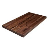 Custom Rustic Walnut Edge Grain Butcher Block Countertop slab, showcasing high-contrast sapwood character and durable hardwood construction.