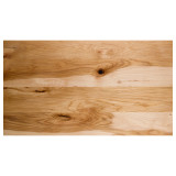 Overtop shot of solid Rustic Hickory Wide Plank wood countertop.