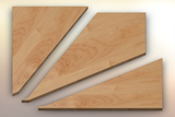 Rustic Maple Winder Treads cut into three pieces.