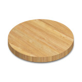 Round Ash Edge Grain Butcher Block Table Top