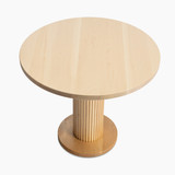Modern Pedestal Dining Table - Fluted Base, Maple