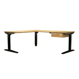 L Shaped Height Adjustable Corner Desk, Ash
