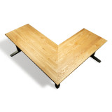 L Shaped Height Adjustable Corner Desk, Ash
