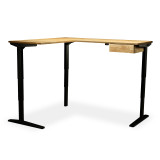 L Shaped Height Adjustable Corner Desk, Ash