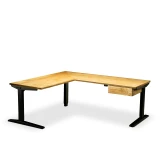 L Shaped Height Adjustable Corner Desk, Ash