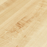 A macro detail shot of the premium solid maple edge grain butcher block top, showcasing the natural, linear wood grain variations and the exceptionally smooth, durable finish.