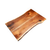 Artisan Series Bookmatched Live Edge Countertop in Black Walnut; custom 2-piece mirrored grain wood slab with natural edge profile and professional acrylic polyurethane finish.