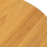 Close-up detail of the Cascade Round Dining Table’s premium hardwood surface, natural grain pattern, and smooth handcrafted finish