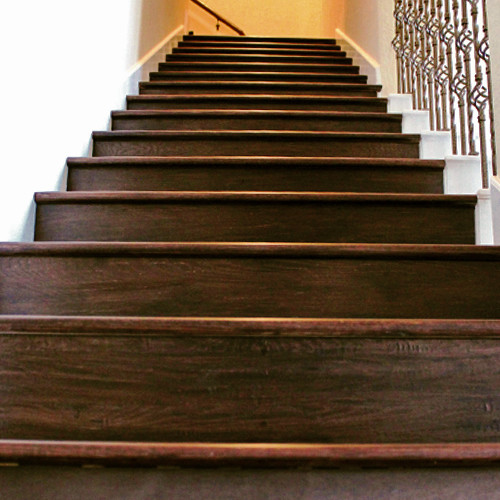 beautiful wood stair risers