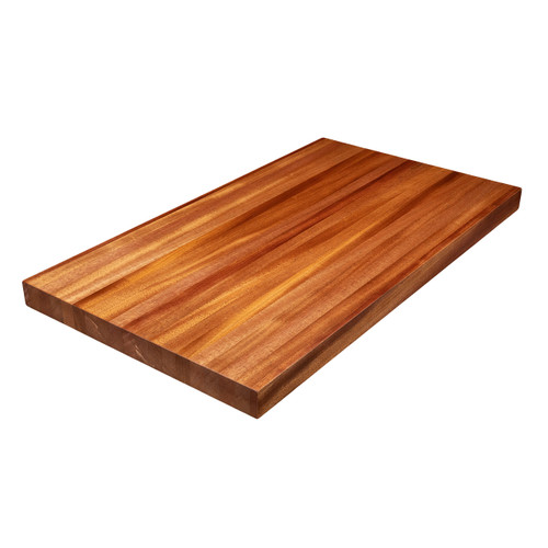 African Mahogany Butcher Block Countertop with rich dark toned wood in an elegant edge grain construction.