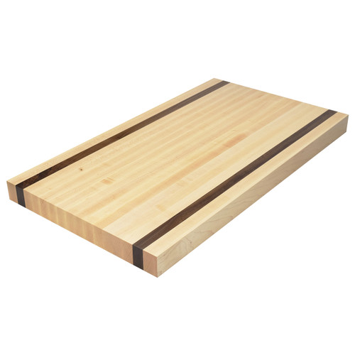 Maple Edge Grain Butcher Block Countertop with 2 Walnut Strips