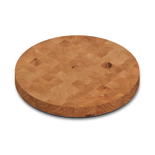 Round Knotty Alder End Grain Butcher Block Table Top