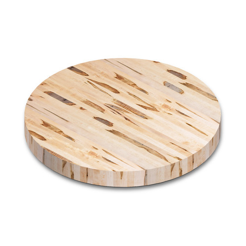 Round Wormy Maple Edge Grain Butcher Block Table Top