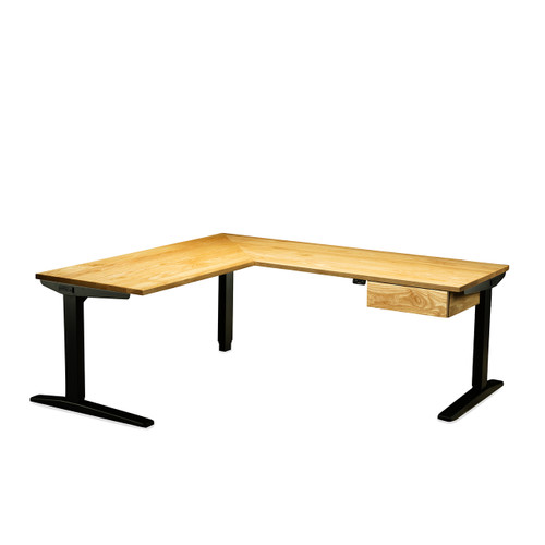 L Shaped Height Adjustable Corner Desk, Ash