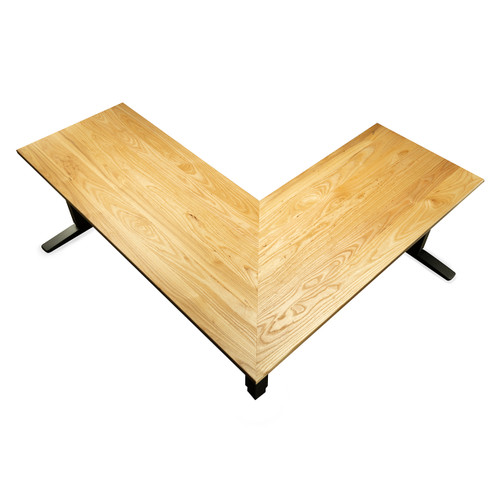 L Shaped Height Adjustable Corner Desk, Ash