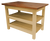 A versatile solid hardwood kitchen cart and island hybrid, highlighting the premium 1.5-inch thick butcher block prep surface and sturdy painted base assembly.