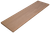 Angled shot of a White Oak solid hardwood stair tread. The unfinished tread has a bullnose edge and no returns.