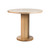 A beautiful modern dining table in a low wide angle shot. The soft lighting highlights the clean design and smooth curves of the piece crafted from solid maple.