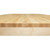 A macro focus on the table edge, displaying the premium 1.25-inch thick maple edge grain top as it transitions into the visually light, milled 0.75-inch refined perimeter profile.