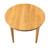 Front overhead view of the Cascade Round Dining Table with round hardwood top, softened edge, and elegantly sculpted solid wood legs
