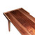 Overhead back view of solid walnut modern coffee table highlighting rectangular form, rich wood grain, and maple lamination detail