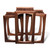 Modern walnut nesting tables nested together with butcher block tops, mitered solid walnut legs, and maple spline joinery
