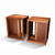 Two handcrafted walnut rift side tables from HLC Furniture with live edge center panels, angled view from the right