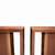 Close-up of mitered corner joinery and bark detail on walnut rift live edge side tables from HLC Furniture
