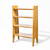 Solid white oak ladder shelf at a three-quarter angle showing the four shelves and outward-tapering side frames