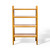 Tapered white oak ladder shelf shown straight on, with four solid wood shelves between slatted side supports