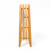 End view of the white oak ladder shelf showing how the side frames widen toward the base