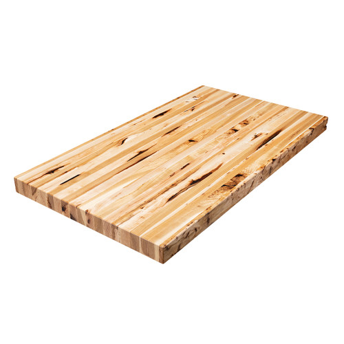 mochidom　Natural Wood Counter Rustic Hickory Butcher Block Countertop Edge Grain - Hardwood