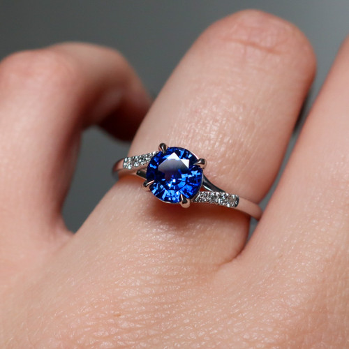 Sylvia Round Blue Sapphire Engagement Ring [S828-SYLVIA-NVST1433]