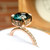 Adele - 2.50 Cts Oval Teal Sapphire Engagement Ring - Nolan and Vada