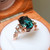 Custom - 4.53 Cts Oval Teal Sapphire Engagement Ring - Nolan and Vada