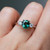 Sarah - 1.14 Cushion Australian Parti Teal Sapphire Engagement Ring - [S812-SARAH-NVST1922]