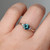 Sarah - 1.01ct Round Teal Sapphire Engagement Ring - [S812-SARAHR-NVST2835]