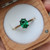 Custom Leaf - 1.28 Cts Oval Emerald Engagement Ring