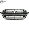 2017 - 2018 HYUNDAI ELANTRA SEDAN FRONT BUMPER COVER GRILLE BLACK WITH SILVER BARS AND SILVER FRAME - CALANDRE pour PARE-CHOC AVANT