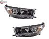 2017 - 2018 TOYOTA HIGHLANDER SE MODELS HEADLIGHTS with LED DAYTIME RUNNING LIGHT with BLACK SMOKED BEZEL - PHARES AVANT avec LAMPE DE JOUR a DEL avec LUNETTE FUME NOIR