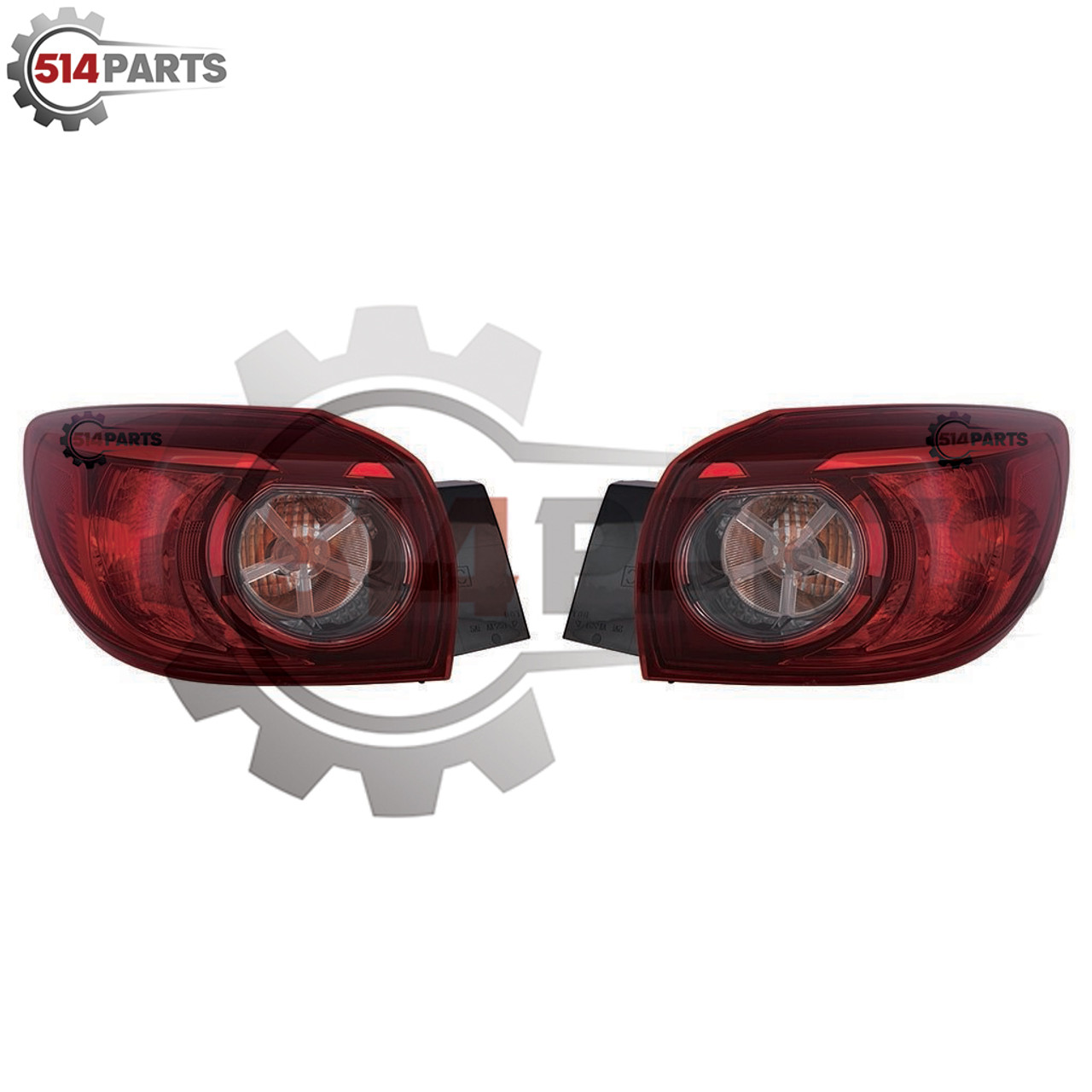 2014 - 2018 MAZDA 3 and MAZDA 3 SPORT(CANADA) Hatchback JAPAN BUILT BULB TYPE TAIL LIGHTS High Quality - PHARES ARRIERE avec AMPOULE Haute Qualite