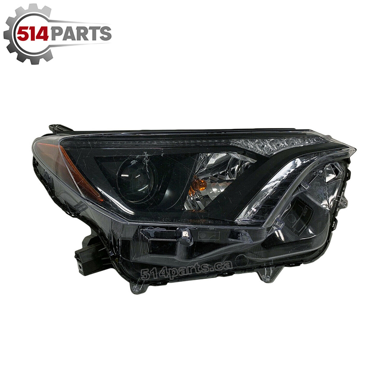 2016 - 2018 TOYOTA RAV4 NORTH AMERICAN BUILT MODELS HALOGEN HEADLIGHTS with BLACK BEZEL - PHARES AVANT a HALOGENE avec LUNETTE NOIRE