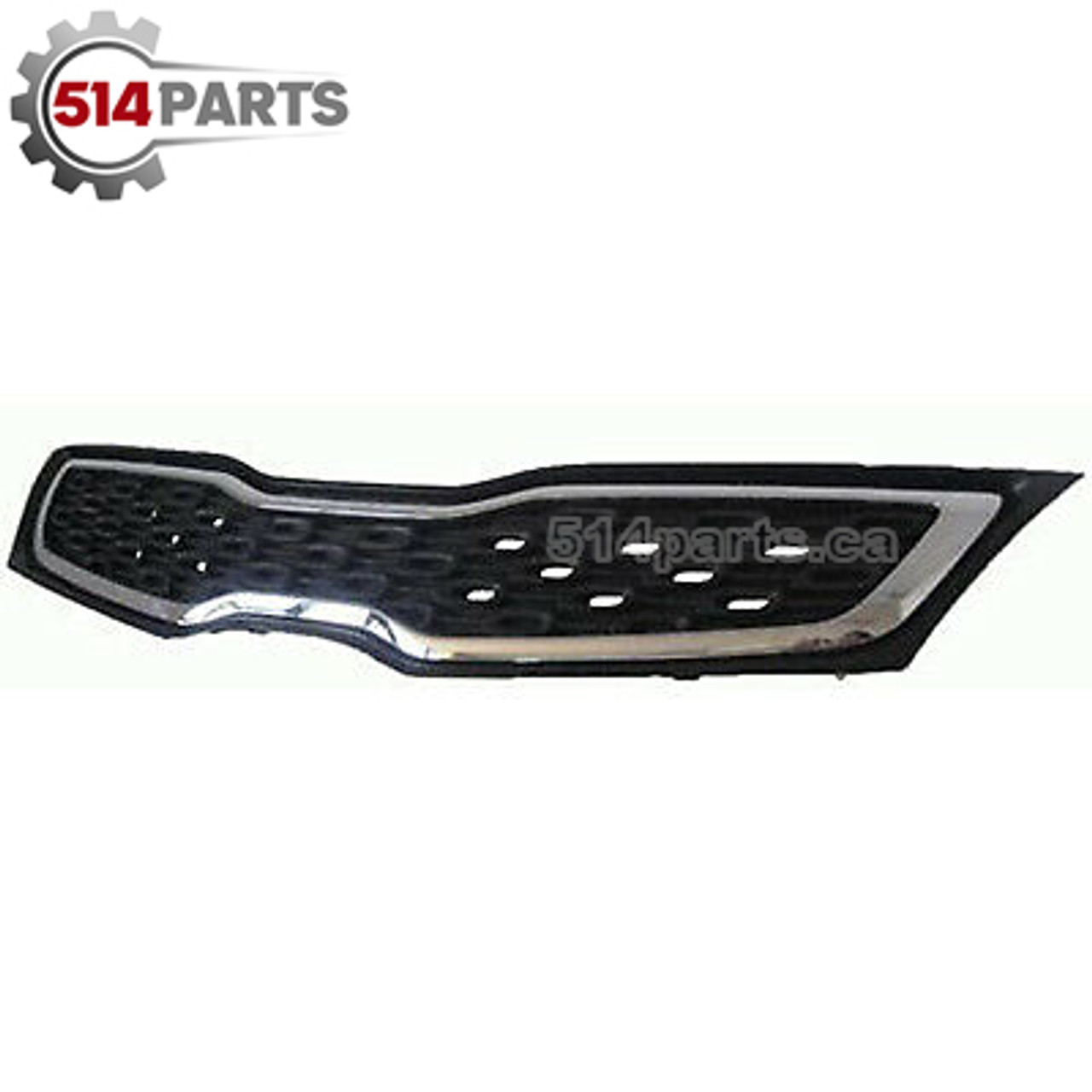 2012 - 2015 KIA RIO EX/SX SEDAN FRONT BUMPER COVER GRILLE BLACK with CHROME OUTER MOLDING - CALANDRE pour PARE-CHOCS AVANT NOIR avec MOULURE EXTERIEURE CHROME