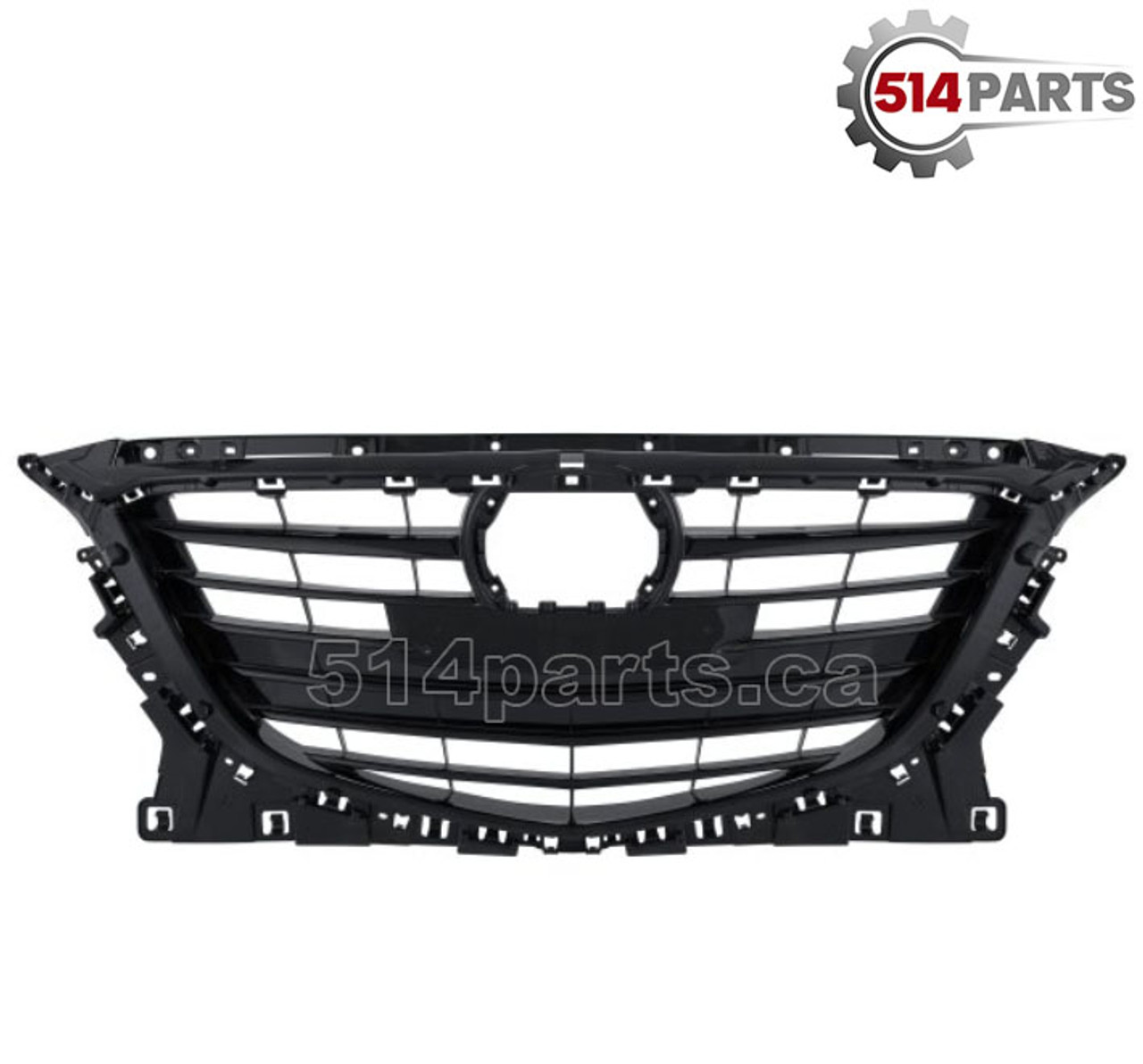 2014 - 2016 MAZDA 3 FRONT BUMPER COVER GRILLE PAINTED GLOSS BLACK - CALANDRE pour PARE-CHOCS AVANT NOIR BRILLANT PEINTE