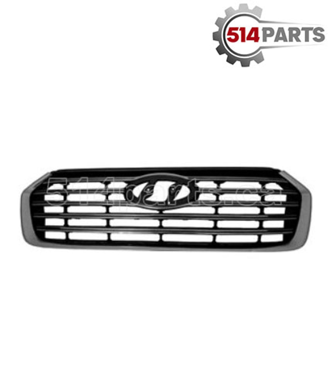 2017 - 2018 HYUNDAI SANTA FE FRONT BUMPER COVER GRILLE BLACK with CHROME FRAME without CAMERA - CALANDRE pour PARE-CHOCS AVANT NOIR avec CADRE CHROME sans CAMERA