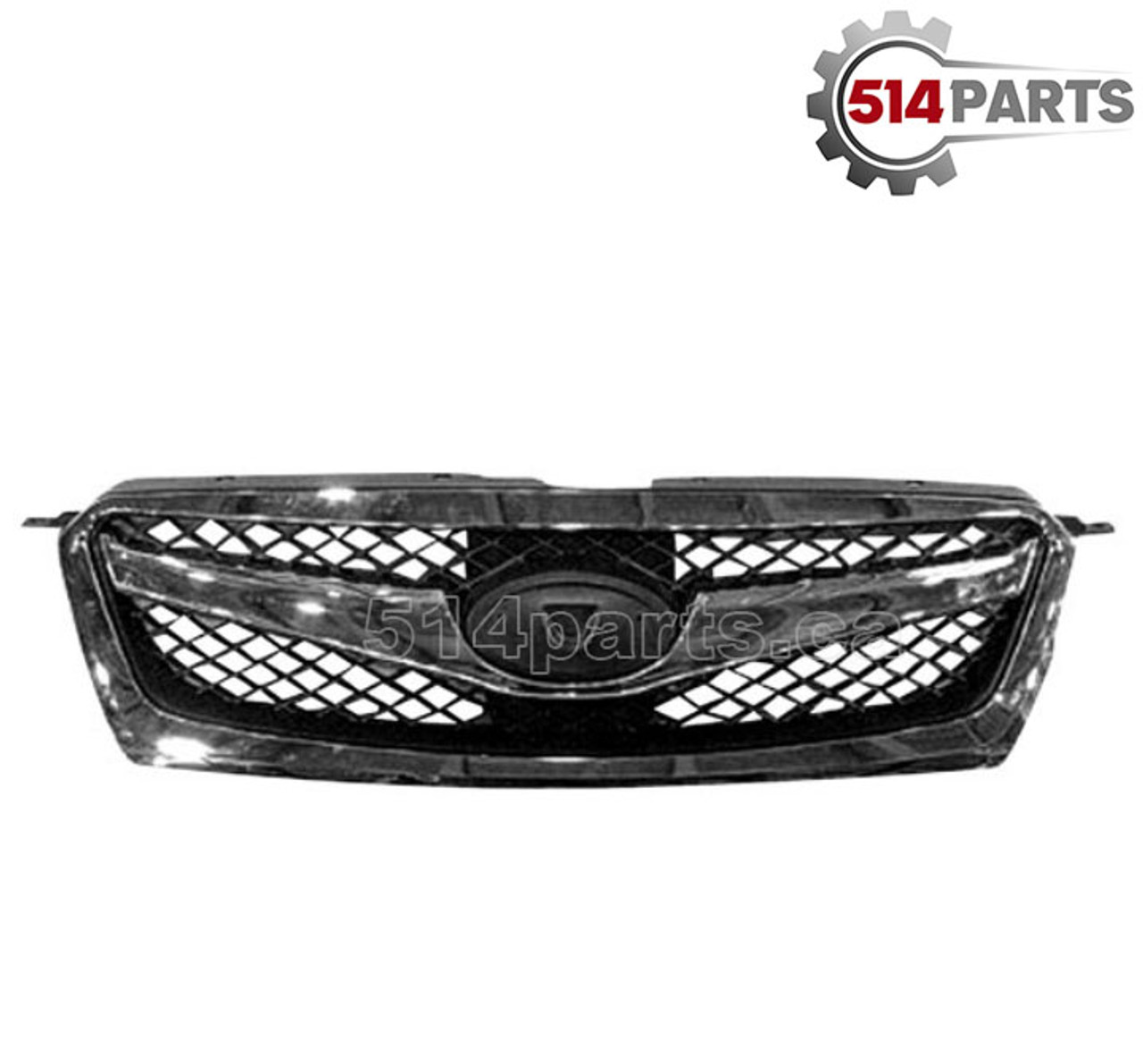 2010 - 2012 SUBARU LEGACY SEDAN FRONT BUMPER COVER GRILLE CHROME/BLACK - CALANDRE pour PARE-CHOCS AVANT CHROME/NOIR