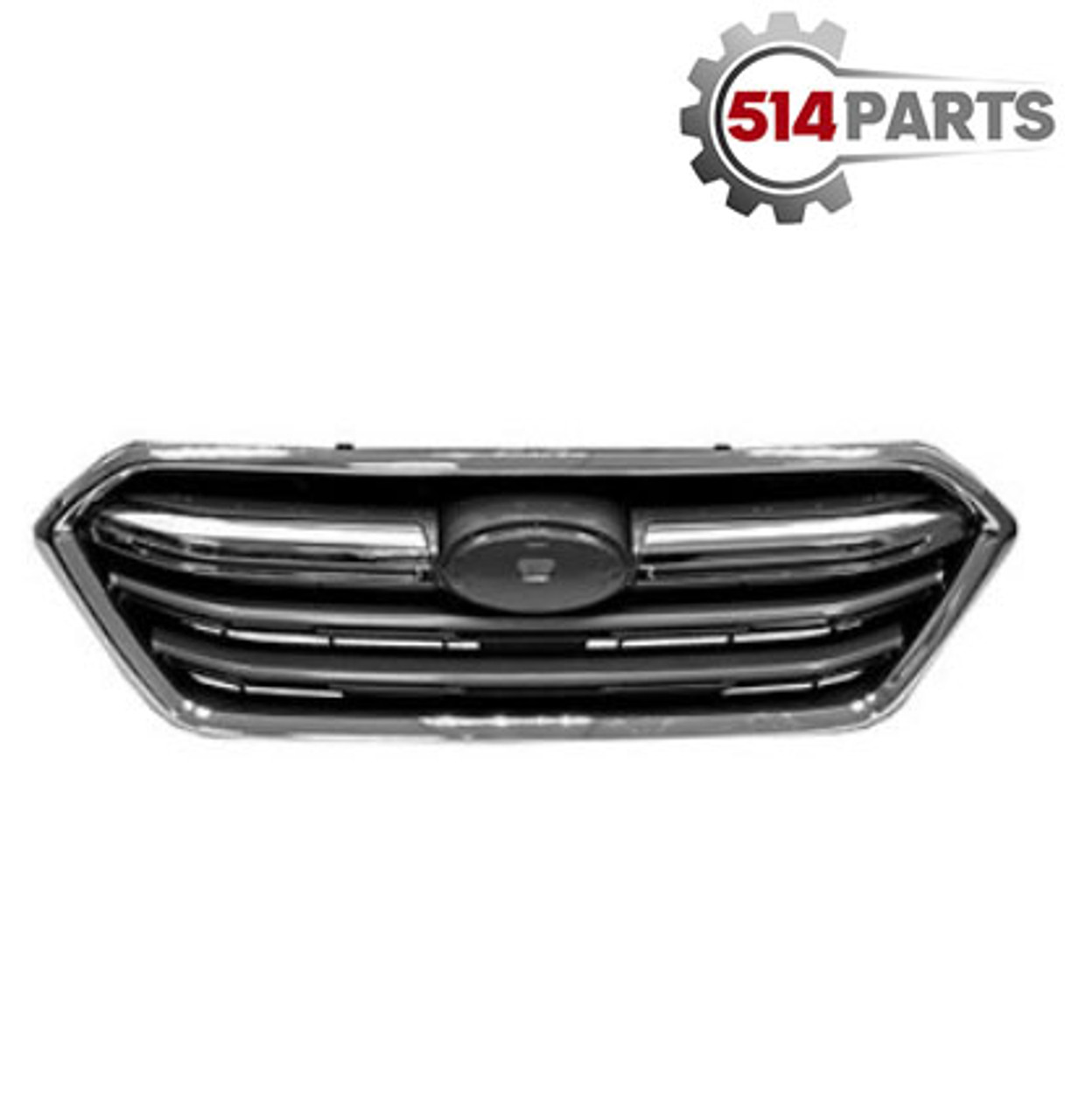 2018 - 2019 SUBARU OUTBACK FRONT BUMPER COVER GRILLE DARK GRAY with CHROME MOLDING - CALANDRE pour PARE-CHOCS AVANT GRIS FONCE avec MOULURE CHROME