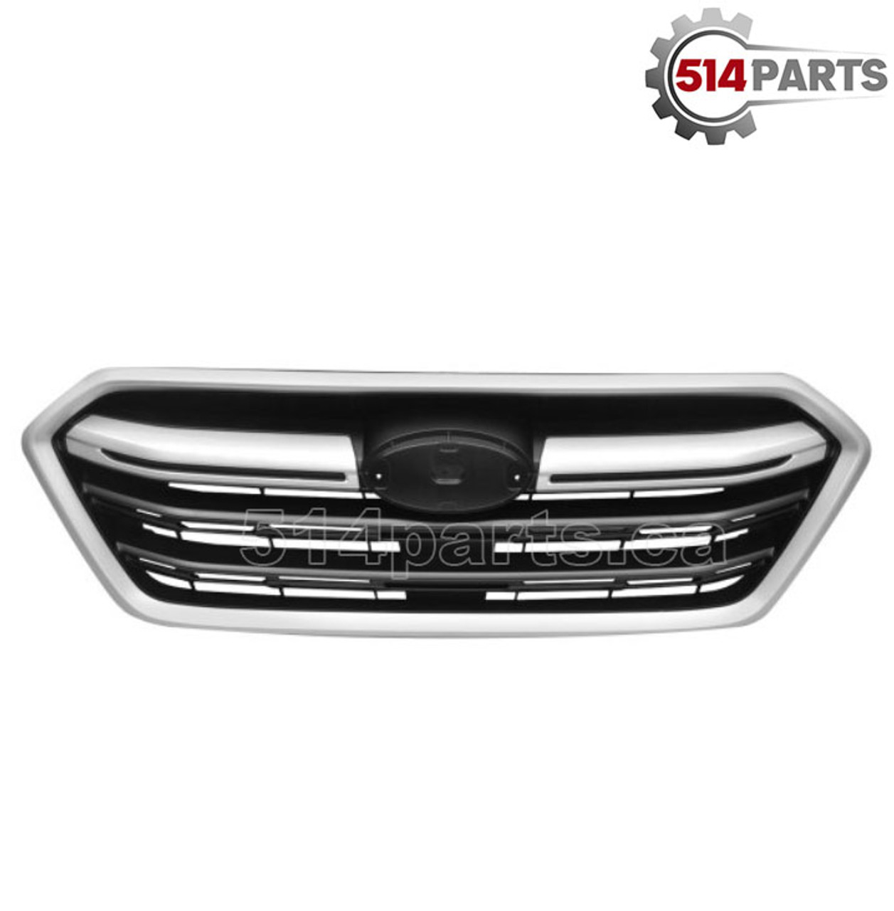 2018 - 2019 SUBARU OUTBACK FRONT BUMPER COVER GRILLE DARK GRAY with SILVER MOLDING - CALANDRE pour PARE-CHOCS AVANT GRIS FONCE avec MOULURE ARGENT