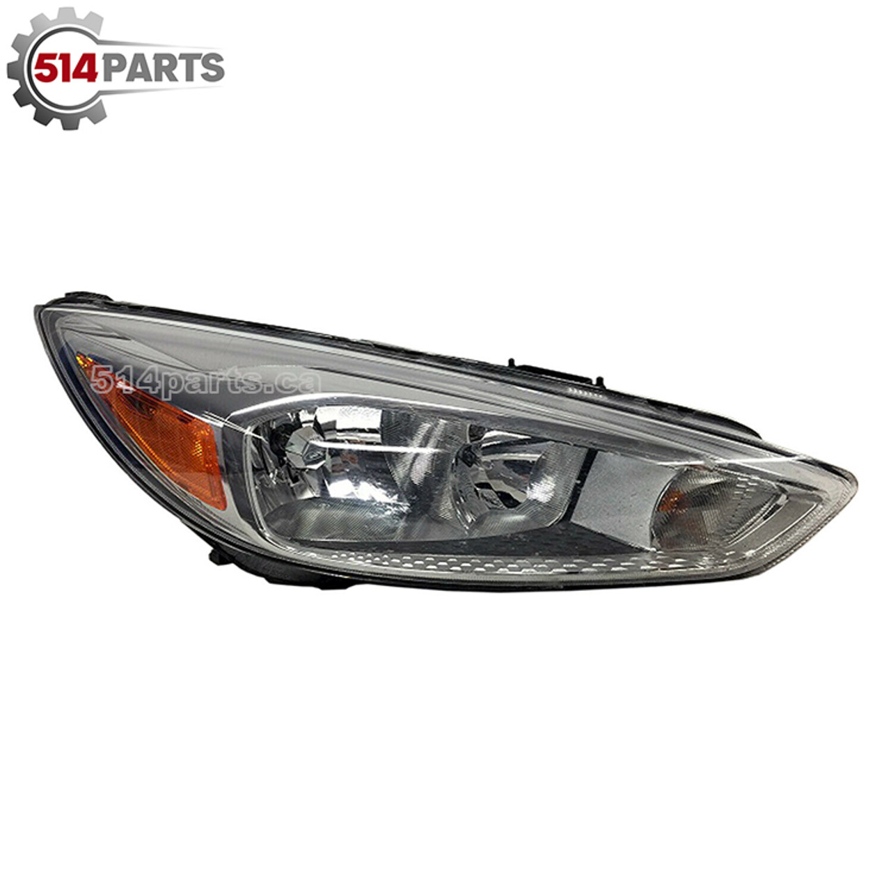 2015 - 2018 FORD FOCUS SEDAN/HATCHBACK HALOGEN HEADLIGHTS without DRL and LED with ALUMINUM BEZEL High Quality - PHARES AVANT Haute Qualite